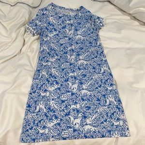 Lilly Pulitzer blue and white fox dress XS